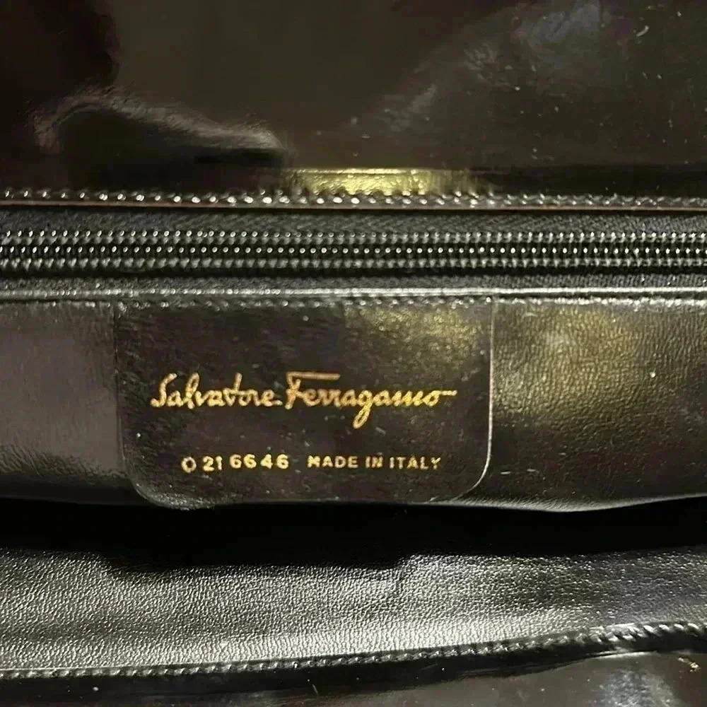 $3K Salvatore Ferragamo Wanda Top Handle Luxury Blk Leather Designer Handbag - Picture 5 of 16